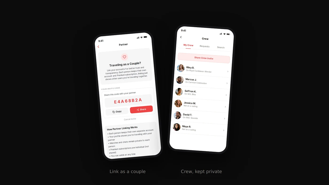 Nautir partner linking and the Crew list