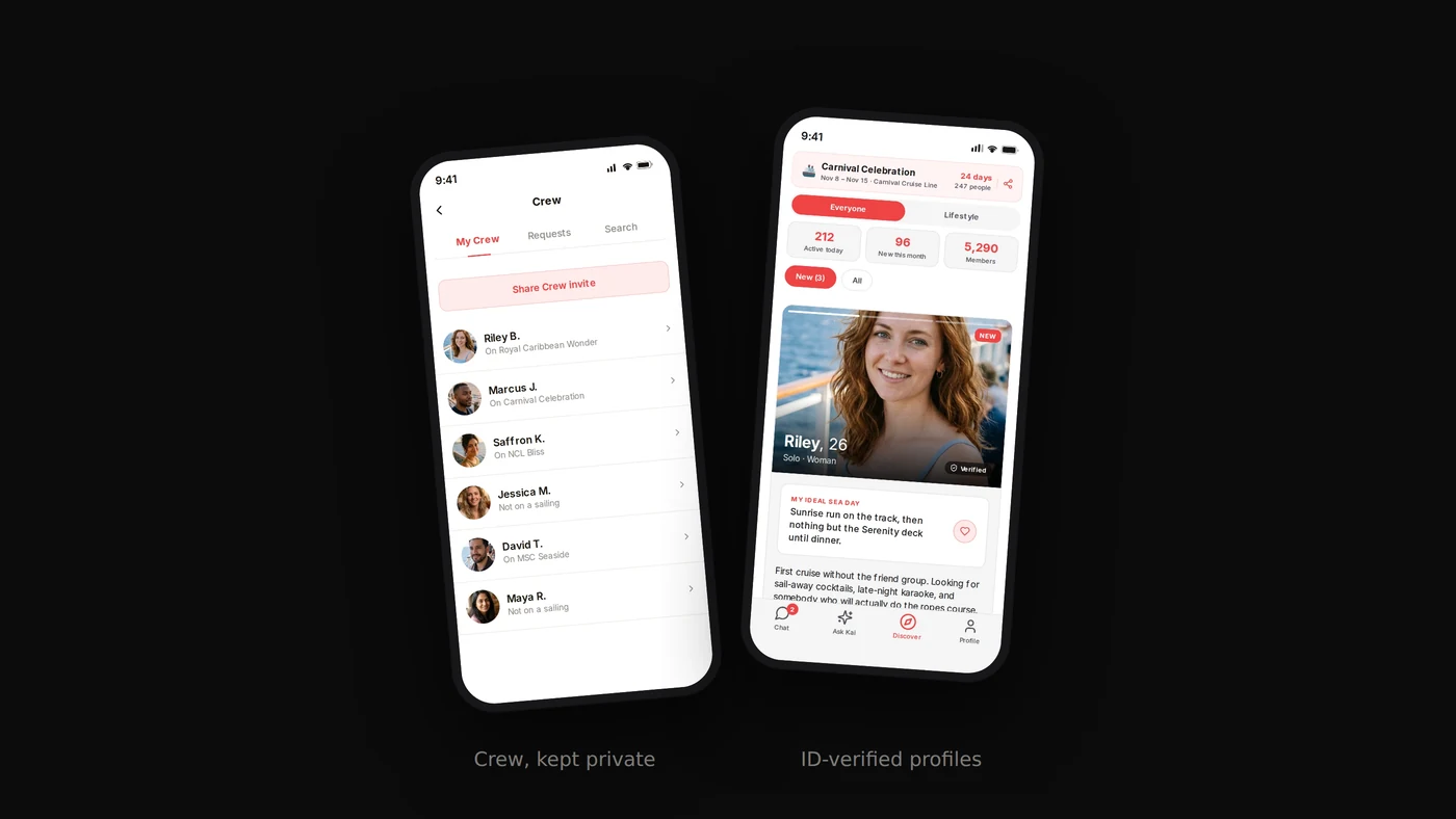 Nautir Crew list and ID-verified profiles