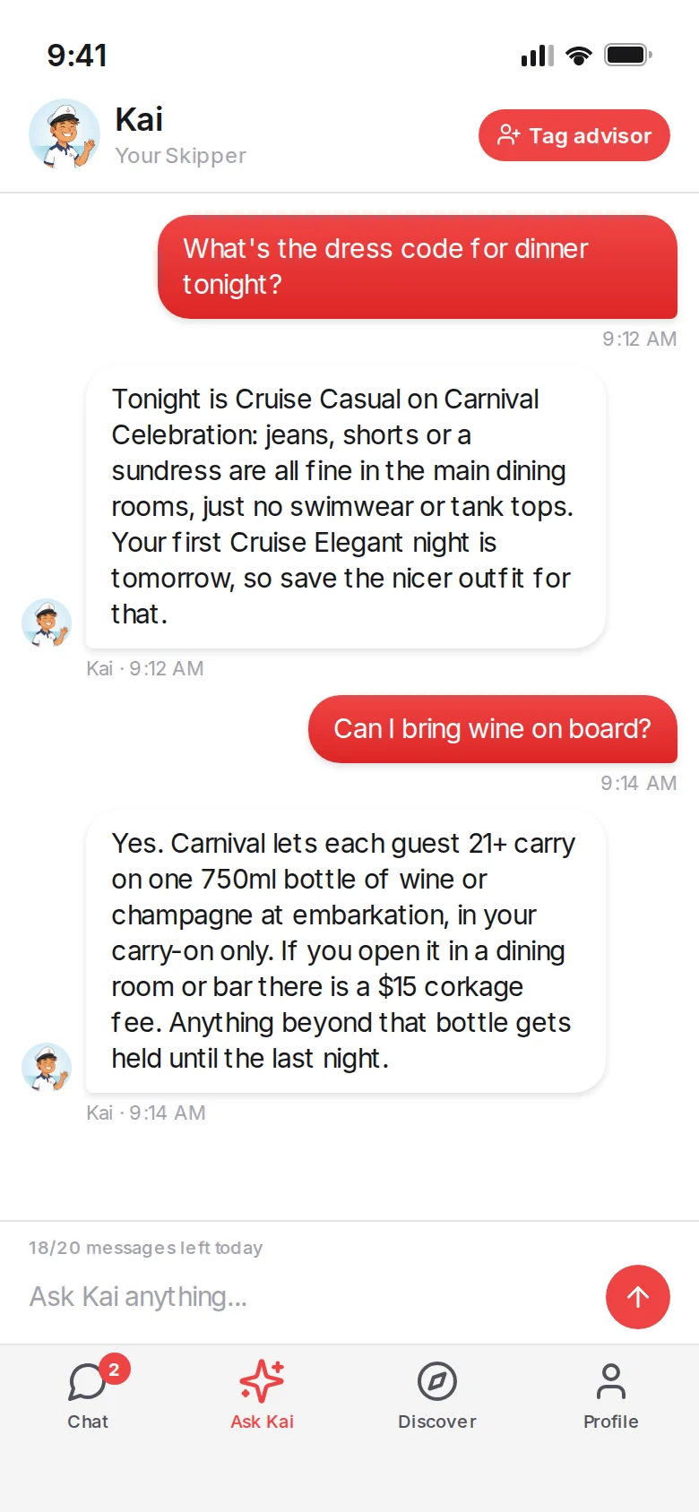 Ask Kai answering a dress code question for Carnival Celebration